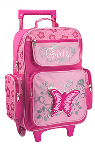 Stefano Kinder Reisegepäck Schmetterling pink rosa -präsentiert von RabamtaGO (Trolly 2, Pink)