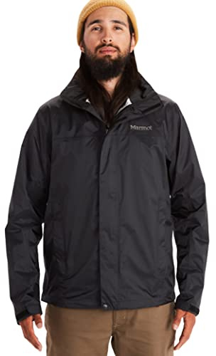 MARMOT Men’s PreCip Jacket | Lightweight, Waterproof, Black, Small