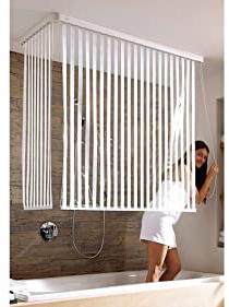 Kleine Wolke Hochwertiges Eckduschrollo-Wannenrollo Eck-Duschrollo -Komplettset -weiß/-transoparent- getreift-NEU