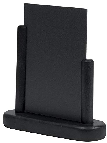 Securit Elegant bordsstativ för bord med dubbelsidig bordsyta med träbas U-formad med vit kritpenna, ca 17,5 x 15,5 cm