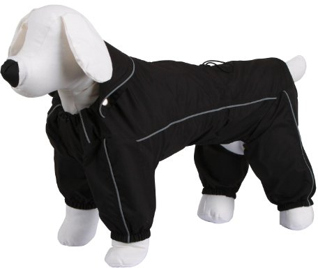 Kerbl Pet Regenmantel Manchester, Hundejacke, Hundemantel, schwarz, 30cm, Polyester, Hunde, mit Beinschutz