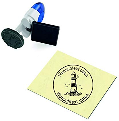 Geocaching Stamp Lighthouse with Personal Cachername/Nick Name Stamp Circular Geocaching Pocket Stamp