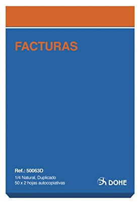 Dohe 50063D - Talonario de facturas cuarto natural duplicado