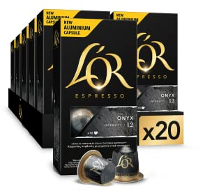L'OR Espresso Cápsulas de Café Onyx | Intensidad 12 | 200 Cápsulas Compatibles Nespresso (R)
