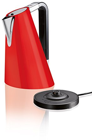 BUGATTI, Vera Easy, Wasserkocher mit abnehmbarem Kalkfilter, Fassungsvermögen 1,75 Liter, 2180 W, Edelstahlgehäuse, Rot
