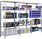 SCHULTE Lagertechnik Anbauregal, Fachbodenregal Stecksystem MULTIplus150, 300 x 100 x 60 cm (HxBxT), 7 Fachböden, Kreuzstrebe, verzinkt