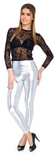 Futuro Fashion - Leggings Lunghi a Vita Alta - Effetto Pelle - Finitura Lucida od Opaca