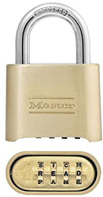 Master Lock Padlock, Set Your Own Letter Combination Lock, 2 in. Wide, 175DWD, 1- inch, Tan