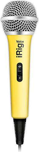 IK Multimedia iRig Voice Karaoke Microphone, Portable & Durable thermoplastic, 3.5mm Jack and on/Off Switch and Headphone Output, for iPhone, iPad, iPod Touch, Android Devices (White)