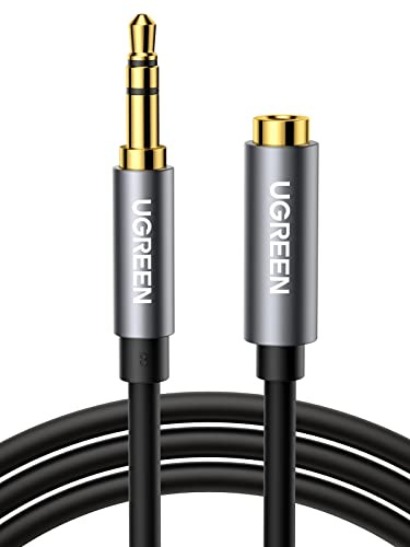 UGREEN Cavo Prolunga Audio Jack 3,5mm Prolunga Cuffie Maschio a Femmina Cavo Estensione Placcato di Oro Compatible with Smartphone iPhone Samsung Huawei Tablet MP3 Player Casse ecc(5M)