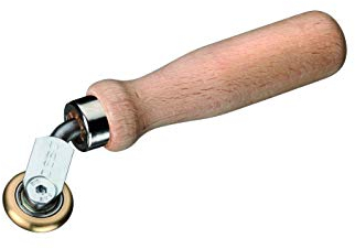 Andrückrolle Messingrad, 6mm, mit ergonomischem Holzgriff; 04226000