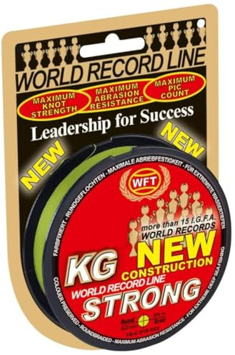 WFT 0,32mm 51kg Strong Chartreuse - 300m geflochtene Angelschnur, Geflechtschnur zum Raubfischangeln