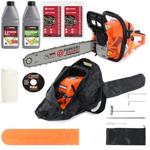 62cc 20 Petrol Chainsaw + 2 x Chains + Oil + More