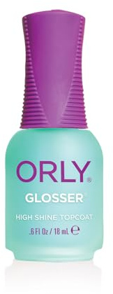 ORLY Glosser High-Shine Topcoat | Long-Lasting Protection & Gloss for Nails | Enhances Colour & Lustre of Nails | Perfect Finish for Nail Art | Easy to Apply (18ml)