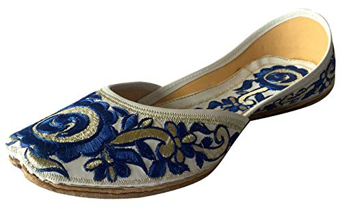 Women Flat Ballerina Punjabi Jutti Khussa Shoes Ethnic Phulkari Shoes