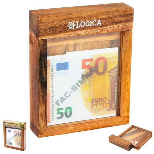 Logica Juegos Art. Caja Fuerte con Truco M - La Caja Secreta - Dificultad 5/6 Increíble - Rompecabezas de Madera - Colección Leonardo da Vinci