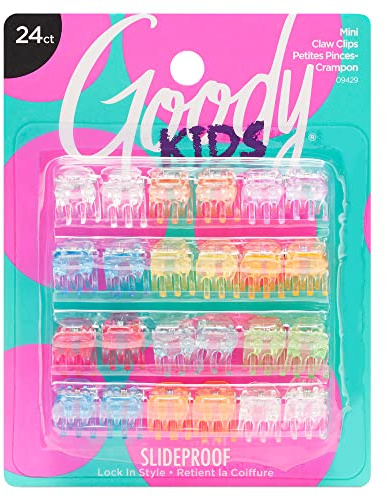Goody Classics Mini Claw Clips - 2 Count (Pack of 1), Assorted Colors - Great for Easily Pulling Up Your Hair - Pain-Free Hair Accessories for Women, Men, Boys and Girls