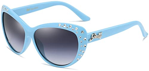 Giselle Cute Kids Retro Cat Eye Rhinestone Sunglasses for Teen Girls - Trendy Sun Glasses for Children Age 6-14