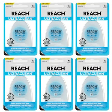 Listerine Ultraclean Dental Floss, Oral Care, Mint-Flavored, 30 Yards (Pack of 6)