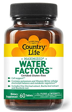 Country Life Water Factors - with Potassium and B6 for Electrolyte Balance - 60 Tablets