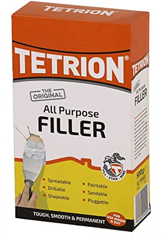 Tetrion Remplisseur de Poudre Ultra-Résistant 500g pour Intérieur et Extérieur Bois Pierre Plâtre
