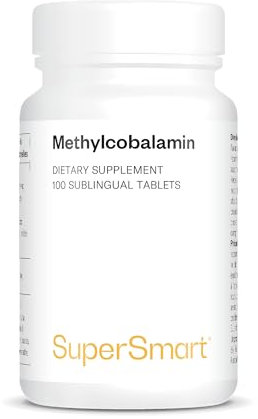 Supersmart - Methylcobalamine - La Forme de Vitamine B12 la plus Optimale - Optimise le Fonctionnement du Système Nerveux | Sans OGM - 100 Sublingual Comprimés.