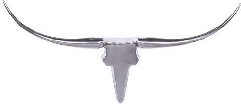 Wohnling Bull Geweih L Wanddekoration 125cm breit Alu Aluminium silber Aluminiumdekoration Wand Geweih Wandgestaltung