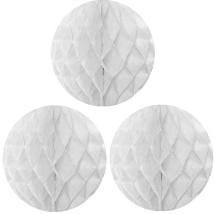 Wrapables 12 Set of 3 Tissue Honeycomb Ball Party Decorations for Weddings, Birthday Parties, Baby Showers, and Nursery Décor, White