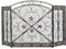 Deco 79 Malla de Malla Plegable de Metal para Chimenea, 3 Paneles, con diseños de Flor de lis y volutas, 52 x 1 x 31 Pulgadas, Color Negro