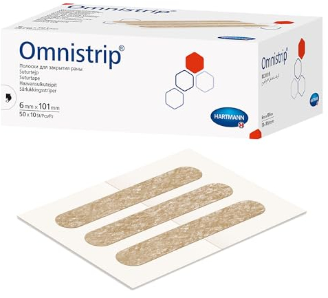 Hartmann Omnistrip - Pflaster zum atraumatischen Verschließen kleiner Wunden und chirurgischer Schnitte, 6x101 mm, 59303