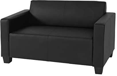 Mendler 2er Sofa Couch Lyon Loungesofa Kunstleder - schwarz