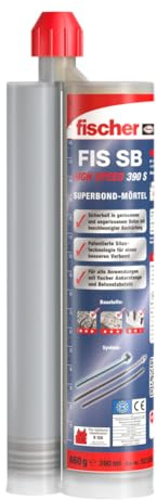 fischer Superbond-Mörtel FIS SB (HIGH SPEED) 390 S, Injektionsmörtel mit schneller Aushärtzeit, Mörtel für den Innen- & Außenbereich, Verbundmörtel für maximale Sicherheit, 390 ml