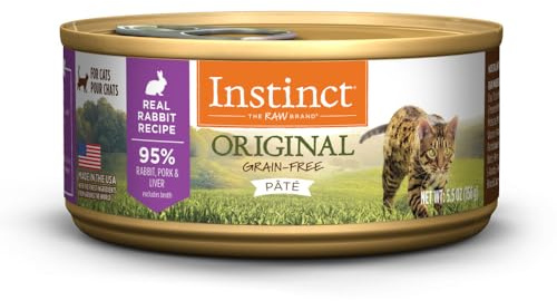 Instinct Original Grain Free Real Rabbit Recipe Natural Wet Canned Cat Food by Nature's Variety, 5.5 oz. Cans (Case of 12)
