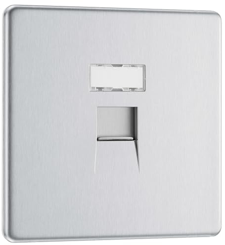 BG Electrical Screwless Flat Plate Single RG45 Data Outlet Socket