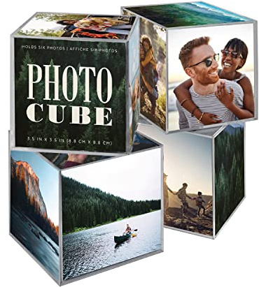 MCS Plastic 6-Sided Photo Cube, Clear, Set of 4