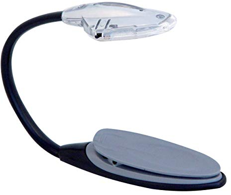 Velamp Goose Luce da Lettura a clip – Flessibile 360°, compatta, con interruttore ON/OFF, ideale per libri, e-reader, cucito e hobby serali