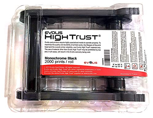 Evolis RCT023NAA schwarzes Farbband – Druckbänder (Evolis Zenius – Evolis Primacy, Schwarz, Wärmeübertragung, Schwarz, Grau)