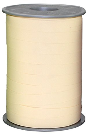 PRÄSENT Nastro color crema, rocchetto di nastro pacchi, lungh. 200 m, largh. 10 mm, nastro bianco crema per decorare e per bricolage, nastro effetto carta per regali in tutte le occasioni
