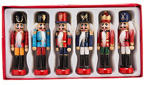 Kurt Adler Wooden Nutcracker Ornament Set, 5-inch Height, Multicolor, Wood