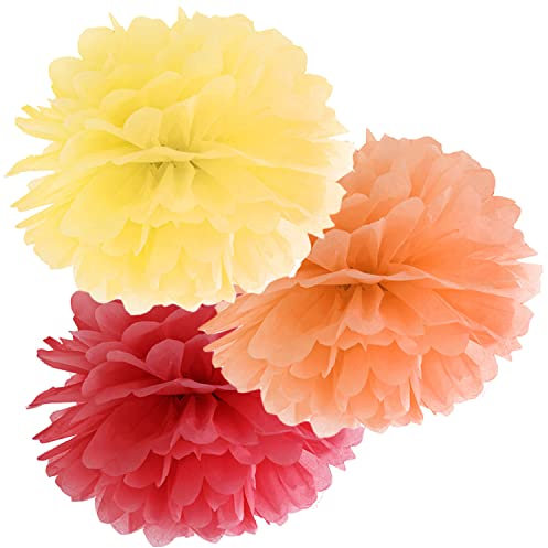 1 Pompom Set gelb / orange / rot