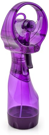 O2COOL Deluxe Handheld Battery Powered Water Misting Fan (Purple)