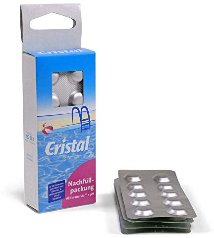 Cristal Pool pH-Wert & Sauerstoff Wassertester - Nachfüllpackung 2 x 30 Rapid Testtabletten- Wasseranalyse - Pooltester manuell