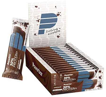 Powerbar - 30% Protein Plus - Chocolate - 15x55g - High Protein Riegel - Whey&Casein Protein - kollagenfrei
