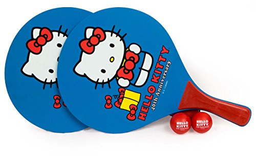 Hello Kitty Sports 40th Anniversary Beach Paddle Ball Set, Red/Blue/White