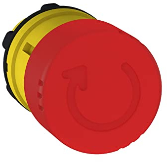 Schneider Electric Harmony XB5 Not-Aus/Not-Halt-Schalter, Frontelement, Kunststoff, 22mm, Pilz 30mm, Drehentriegelung, rot, Artikelnummer ZB5AS834