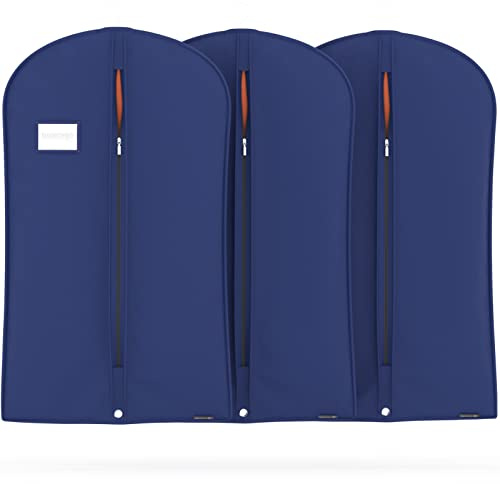 HANGERWORLD 40inch Garment Bag Suit Bags for Closet Storage Breathable Clothes Cover Dust Protector (3, Blue)