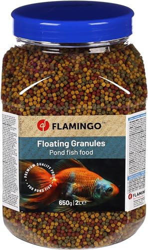 Flamingo Nourriture d'étang granulats Beige Vert Rouge - 2L - pour Les Poissons d'eau Douce