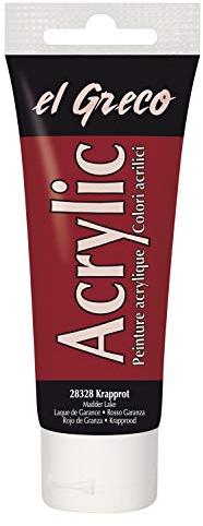 KREUL 28328 - El Greco Acrylic, 75 ml Tube in krapplack, hochpigmentierte, glänzende Acrylfarbe in Studienqualität, buttrig vermalbar, für pastose Malerei