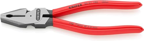 KNIPEX High Leverage Combination Pliers 180 mm, 02 01 180 SB | Self-Service Card, with Plastic Coating 180 mm