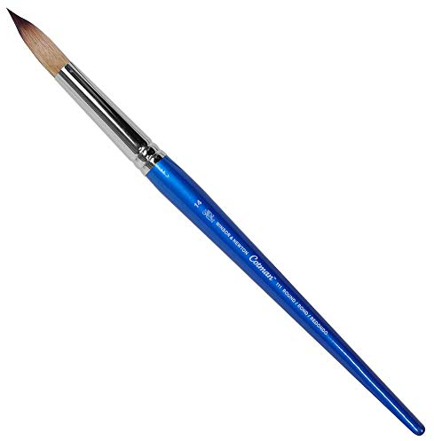 Winsor & Newton 5301014 Cotman Aquarell Synthetikhaar Pinsel - Serie 111 - Rundpinsel, kurzer Stiel mit exzellenter Sprungkraft, Farbtragekraft und Punktgenauigkeit - Nr. 14 - 10 mm